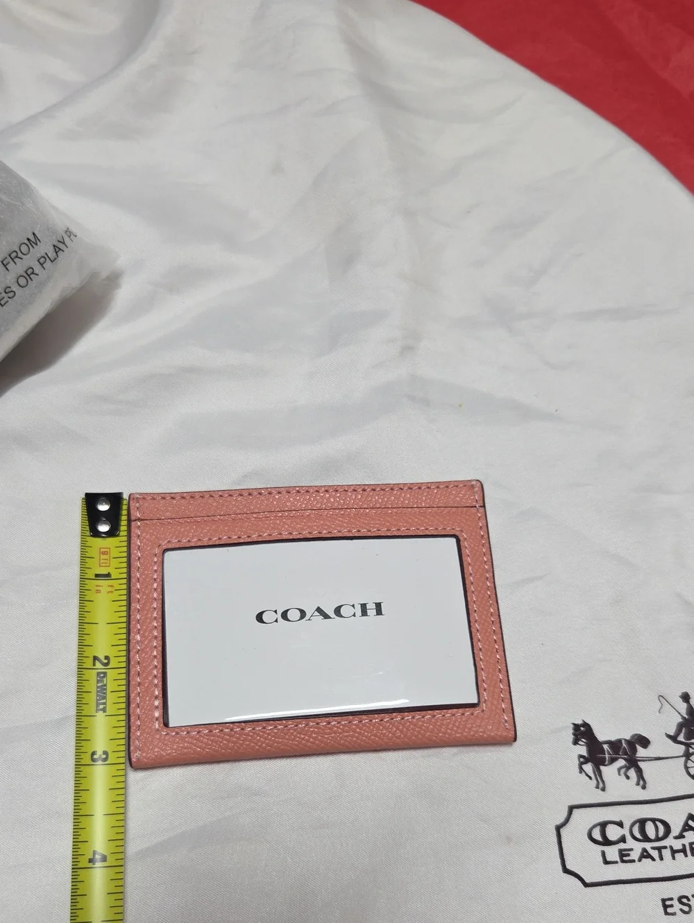 BNWT:Coach CORAL Color Leather Id/Card Case